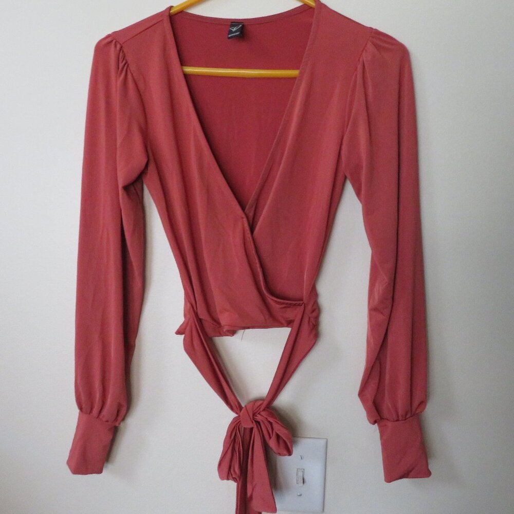 Windsor Long Sleeve Plunging Neck Wrap Top